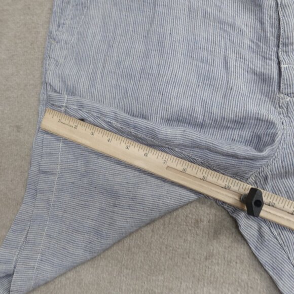 Tommy Bahama Shorts 40 Blue 100% Linen Hickory Striped 11" in - Picture 6 of 12